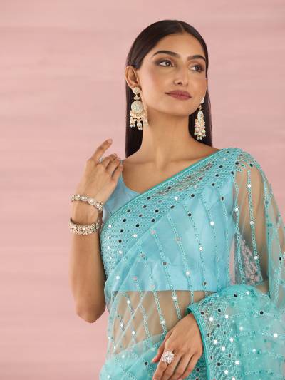 LAXMINAM OP-375 DESIGNER SOFT NET SAREE WHOLESALER IN INDIA